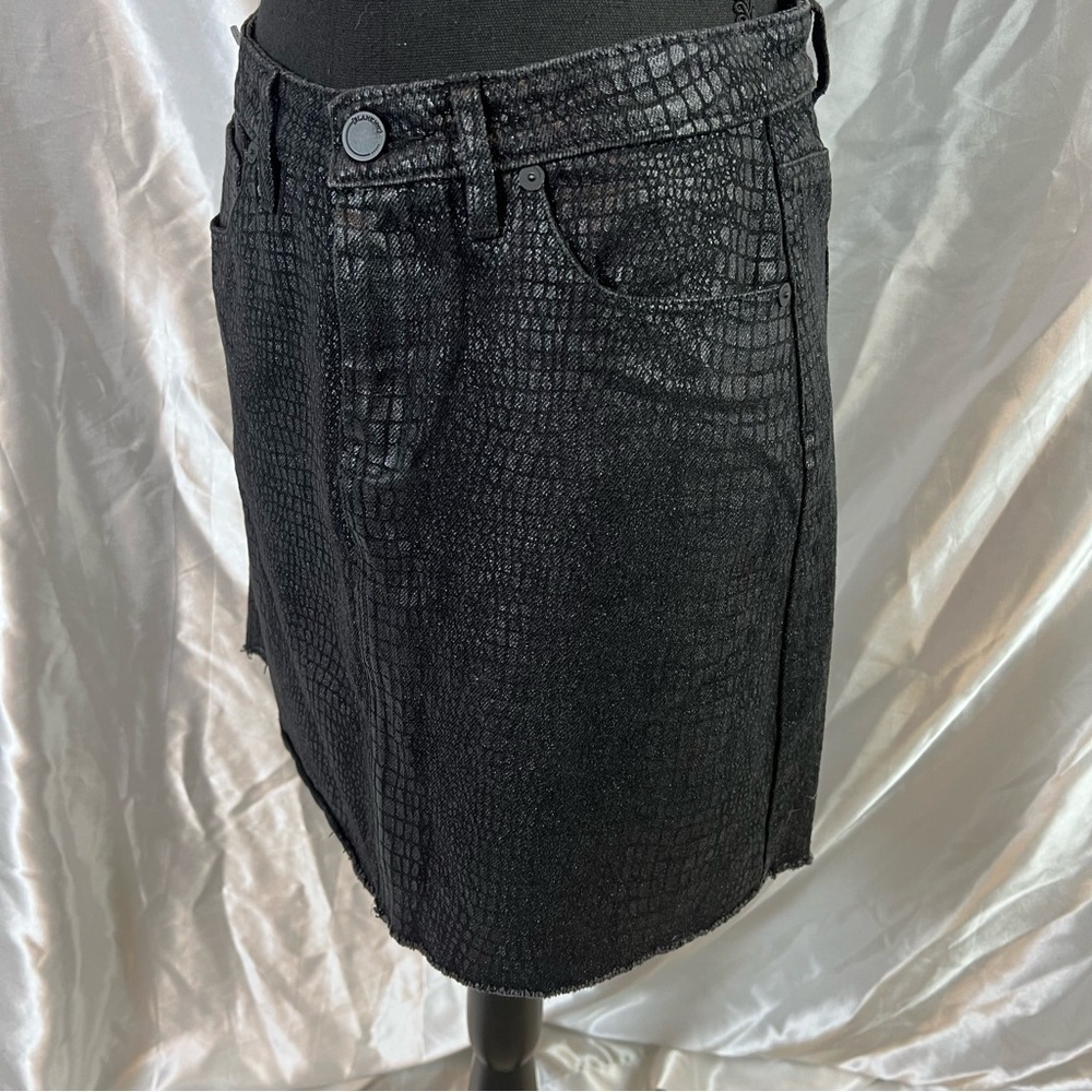 Blank NYC Black Animal Print Mini Skirt Size 26 Textured Edgy Night Out Y2K - Picture 3 of 7